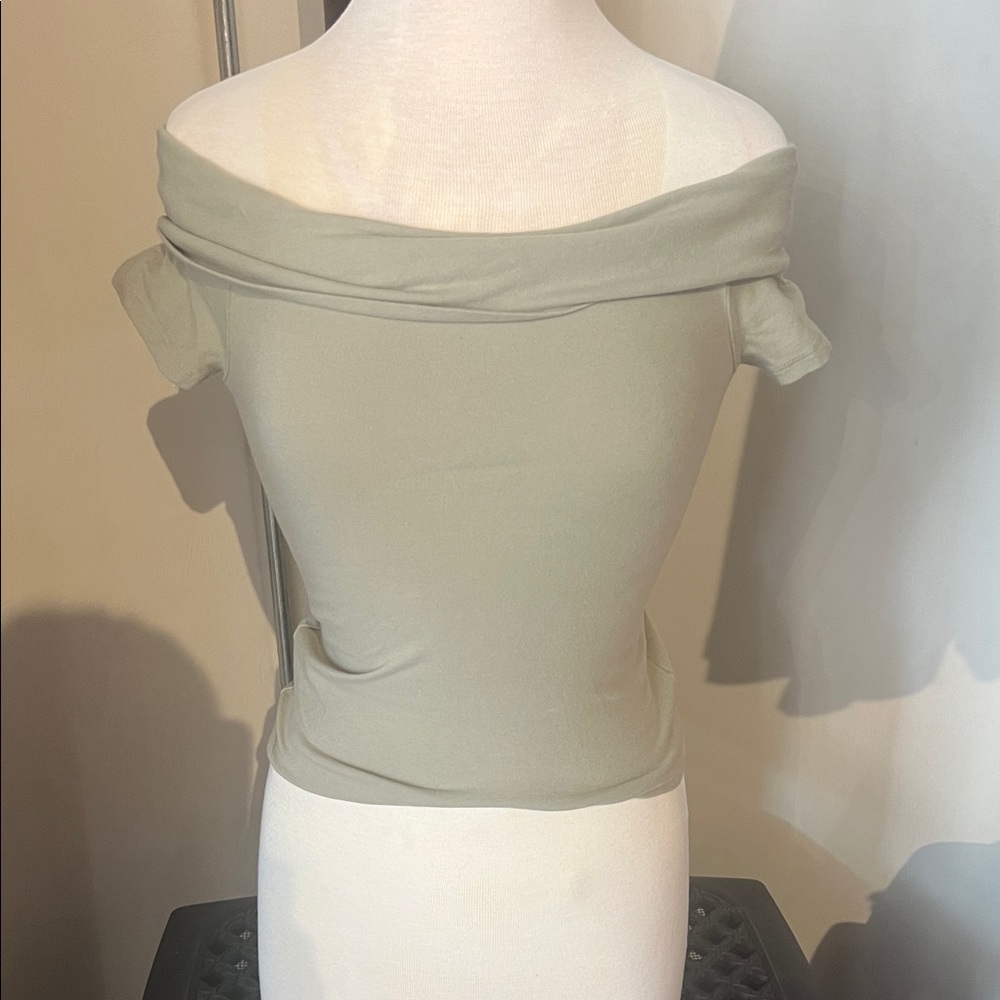 American Eagle Outfitters Off-Shoulder Sage Top